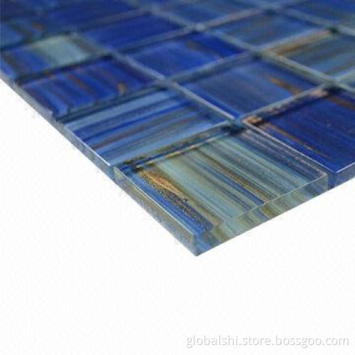 Blue Crystal Glass Mosaic Tiles, Mix Color, 300 x 300mm, 23 x 23mm Unite Size
